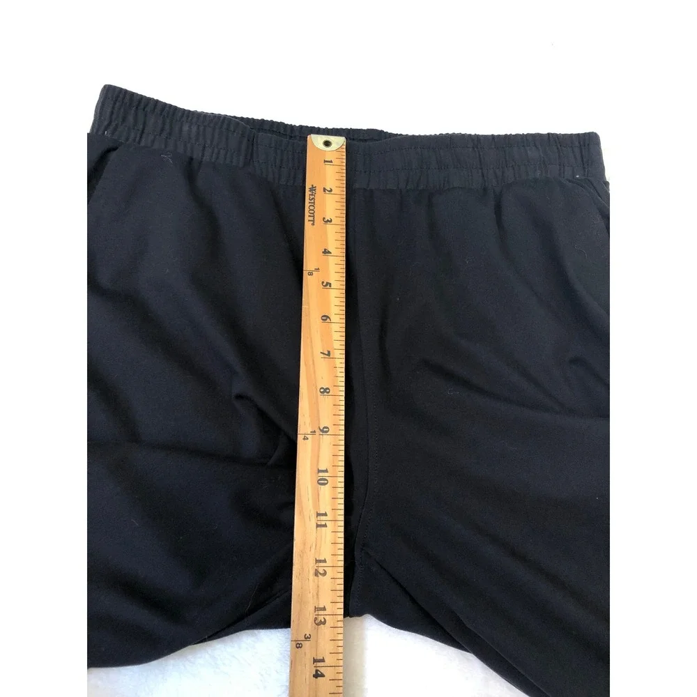 Yogalicious Lux Avenue Wide Leg Pant Women Large Black Elastic Waist Pockets